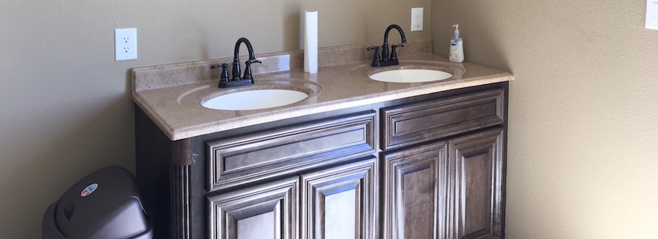 Clean bathroom vanity and facilities